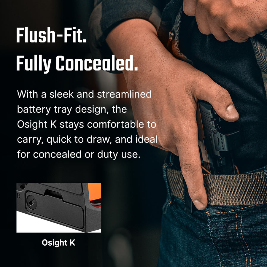 Osight K 6 MOA Red Dot Sight with RMSc Footprint and Side-Loading Battery