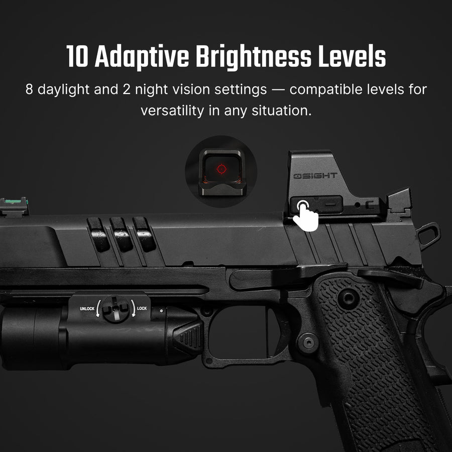 Osight C 3 MOA Dot & 32 MOA Circle MultiReticle System Red Dot Sight with Large Window and Side-Loading Battery