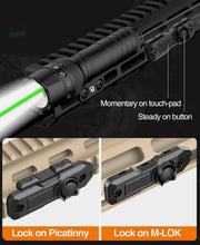 TOUGHSOUL Mlok Green Laser Tactical Flashlight 1250 Lumens with Remote Switch