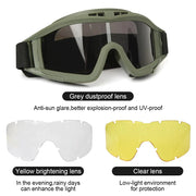 WindGuard Tactical™️ Goggles & 3 Interchangeable Lenses