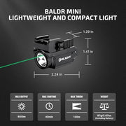 Olight Baldr Mini Tactical Flashlight with Green Laser Black and Tan Color