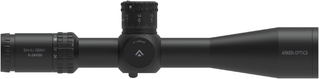 Arken Optics SH-4J 6-24X50 Rifle Scope FFP Illuminated Reticle with Zero Stop 34mm Tube
