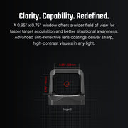 Osight C 3 MOA Dot & 32 MOA Circle MultiReticle System Red Dot Sight with Large Window and Side-Loading Battery