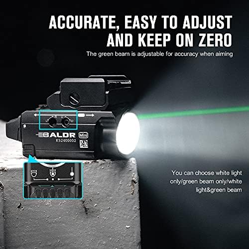 Olight Baldr Mini Tactical Flashlight with Green Laser Black and Tan Color