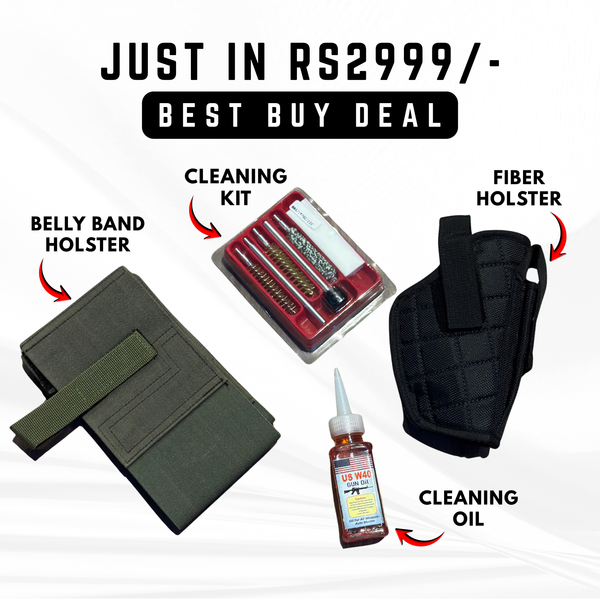 4 - IN - 1 DEAL | Belly Band - Fiber Holster - Imported Cleaning Kit - Cleaning Oil