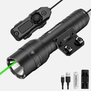 TOUGHSOUL Mlok Green Laser Tactical Flashlight 1250 Lumens with Remote Switch