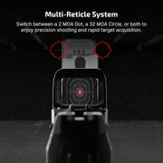OLIGHT Osight S Multi-Reticle Micro Enclosed Sight with Charging Cover, 2 MOA Dot & 32 MOA Circle for RMSc Footprint