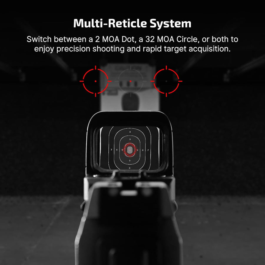 OLIGHT Osight S Multi-Reticle Micro Enclosed Sight with Charging Cover, 2 MOA Dot & 32 MOA Circle for RMSc Footprint