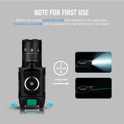 OLIGHT Baldr Pro R 1350 Lumens Magnetic USB Rechargeable Tactical Flashlight with Green Laser