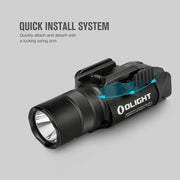 OLIGHT Baldr Pro R 1350 Lumens Magnetic USB Rechargeable Tactical Flashlight with Green Laser
