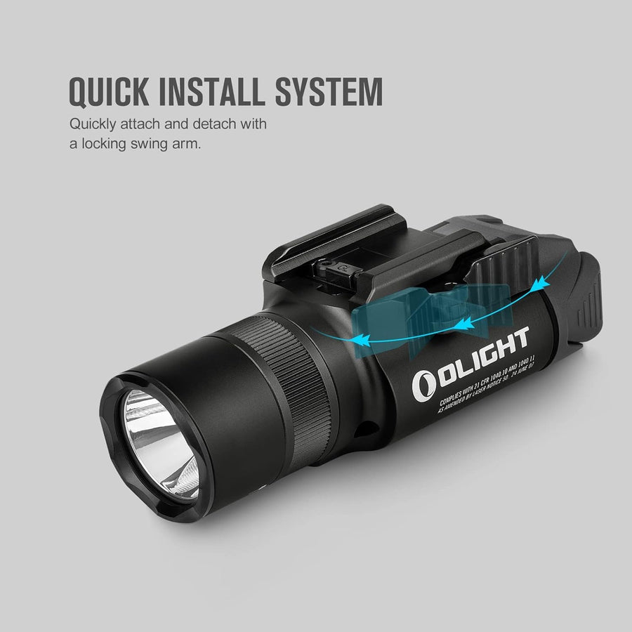 OLIGHT Baldr Pro R 1350 Lumens Magnetic USB Rechargeable Tactical Flashlight with Green Laser