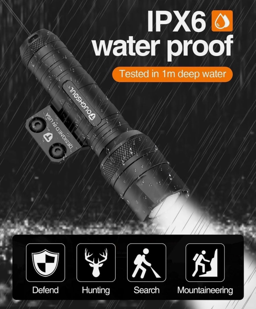 TOUGHSOUL Mlok Green Laser Tactical Flashlight 1250 Lumens with Remote Switch
