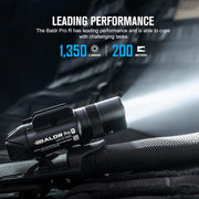 OLIGHT Baldr Pro R 1350 Lumens Magnetic USB Rechargeable Tactical Flashlight with Green Laser