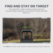 OLIGHT Osight 3 MOA Rechargeable Green Dot Open Reflex Sight with Charging Cover, Tactical Parallax-Free Sight, Picatinny Mount Compatible
