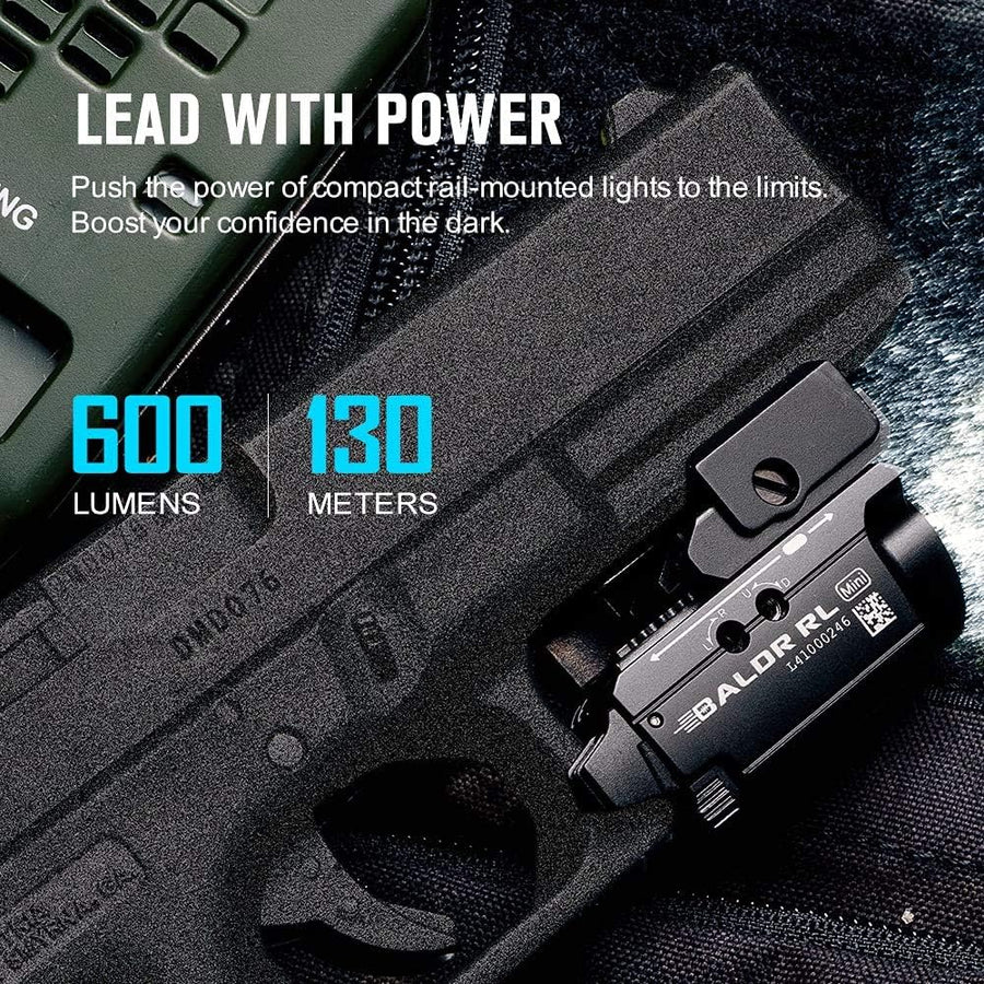 Olight Baldr RL Mini 600 Lumens LED LIGHT with Red Laser