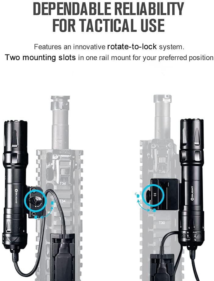 OLIGHT Odin 2000 Lumens Picatinny Rail Mounted Rechargeable Tactical Flashlight