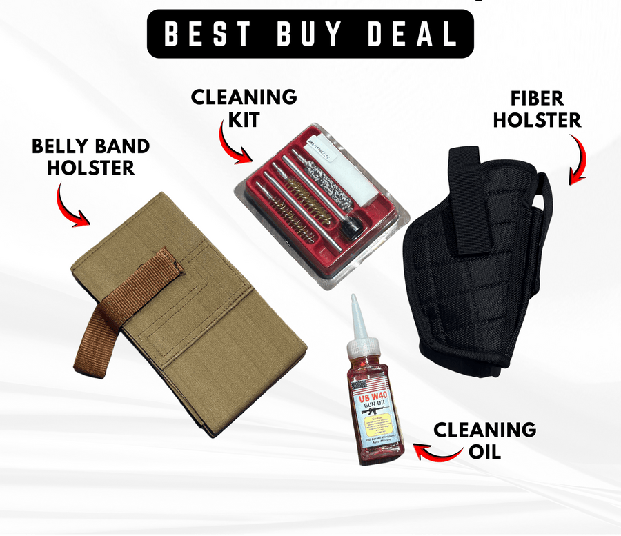 4 - IN - 1 DEAL | Belly Band - Fiber Holster - Imported Cleaning Kit - Cleaning Oil