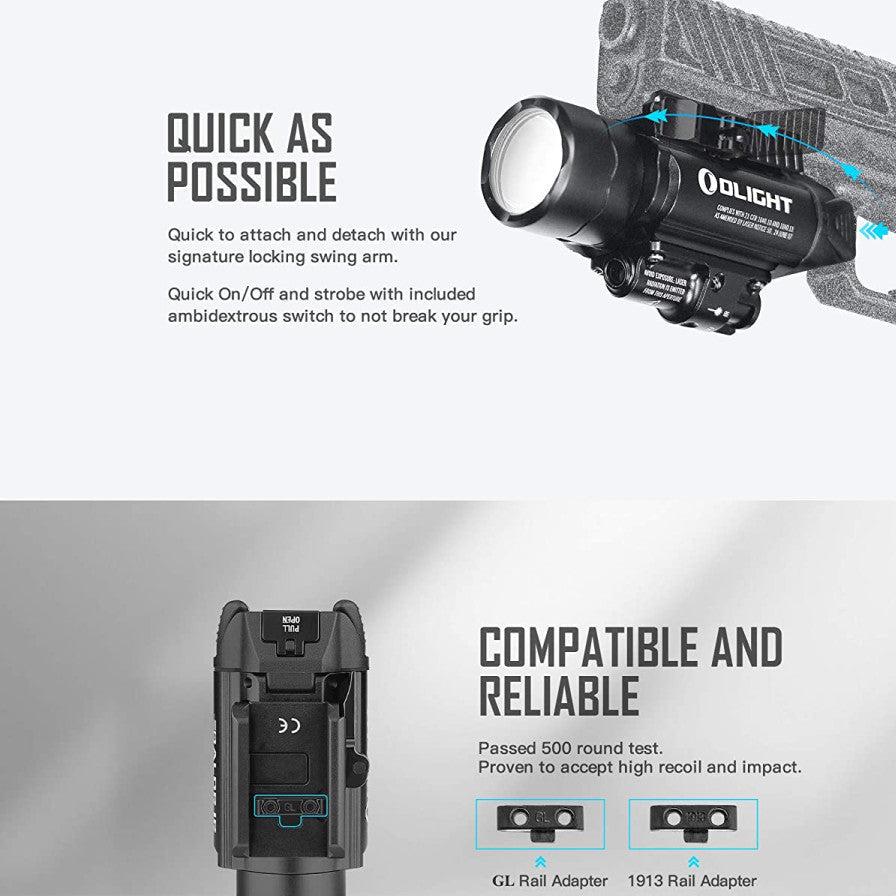 Olight Baldr IR Weapon Tactical Light 1350 Lumens