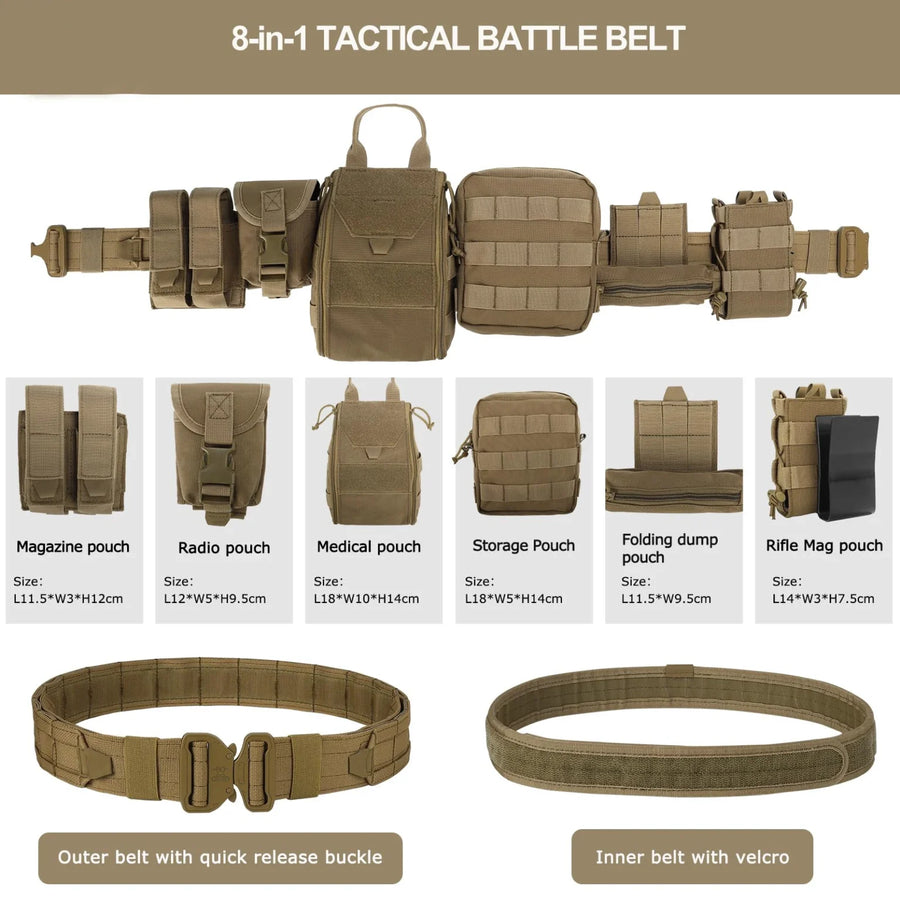 8-in-1 Tactical War Belt System