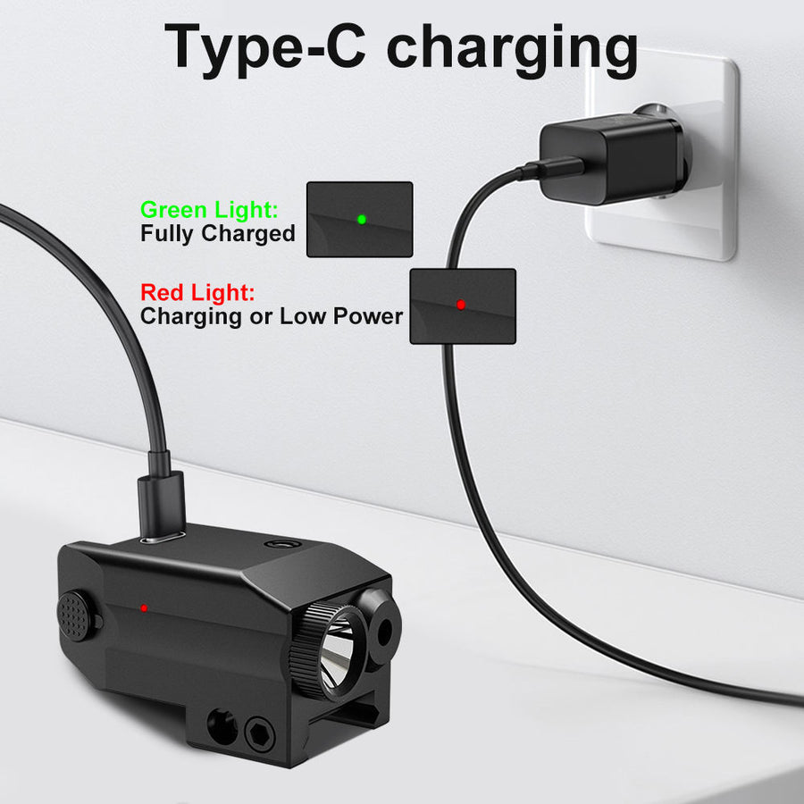COMPACT RED LASER N FLASH COMBO - RECHARGEABLE