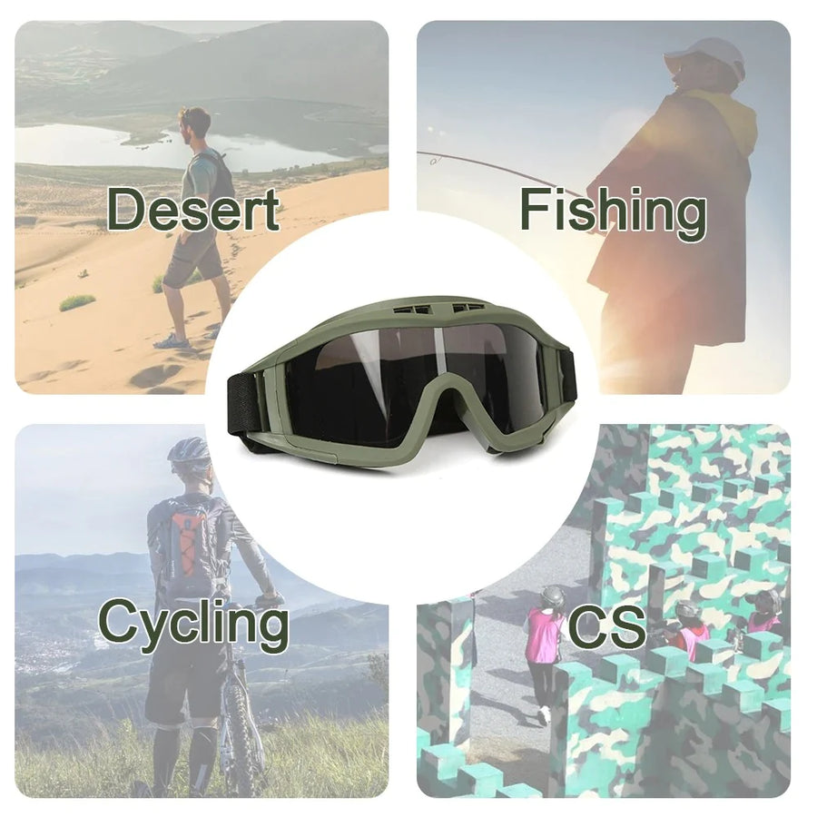 WindGuard Tactical™️ Goggles & 3 Interchangeable Lenses