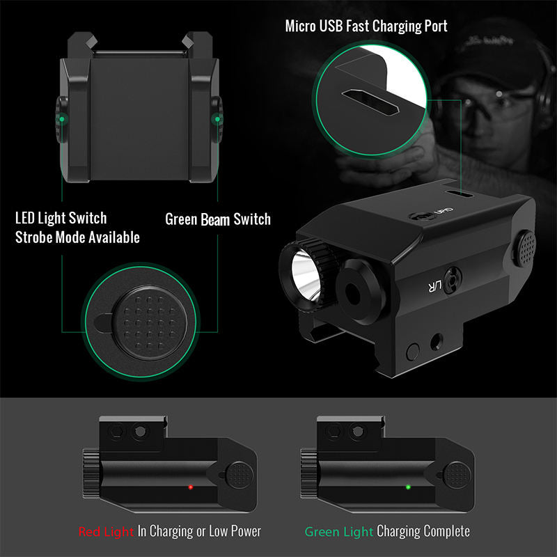 COMPACT RED LASER N FLASH COMBO - RECHARGEABLE