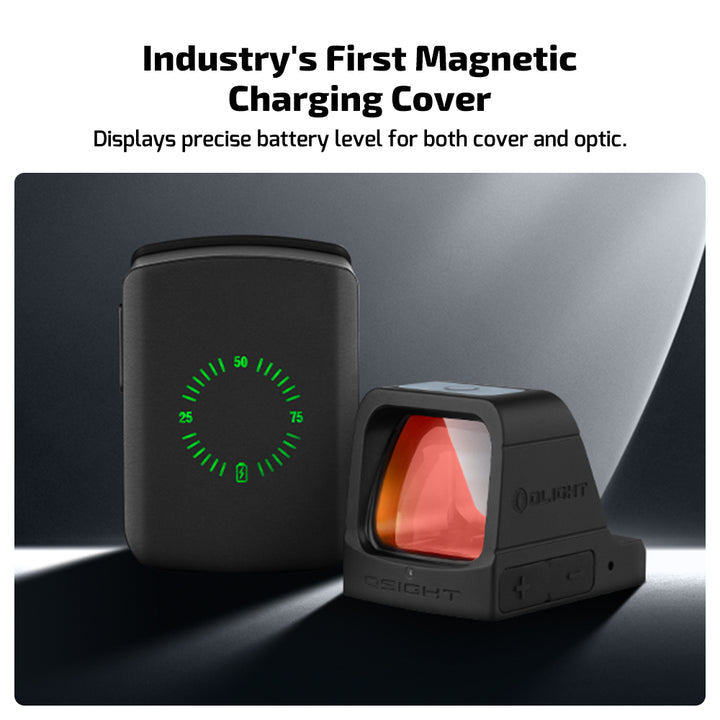OLIGHT Osight 3 MOA Rechargeable Red Dot Open Reflex Sight with Charging Cover, Tactical Parallax-Free Sight, Picatinny Mount Compatible